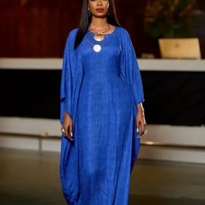 Boubou en tissu imprimé spécial motif  Wafa – Tenue de ville