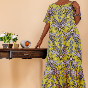 Longue robe en pagne wax
