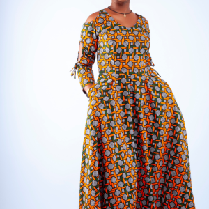 Longue robe en pagne