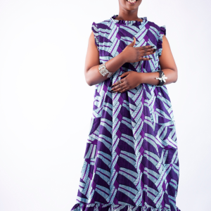 Longue robe en pagne vlisco