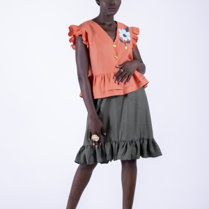 Ensemble haut et jupe en lin