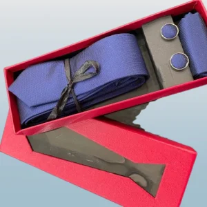 Coffret Cravate Bouton Manchette Mouchoir de poche