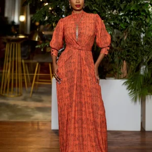 Boubou en tissu imprimé spécial motif Wafa