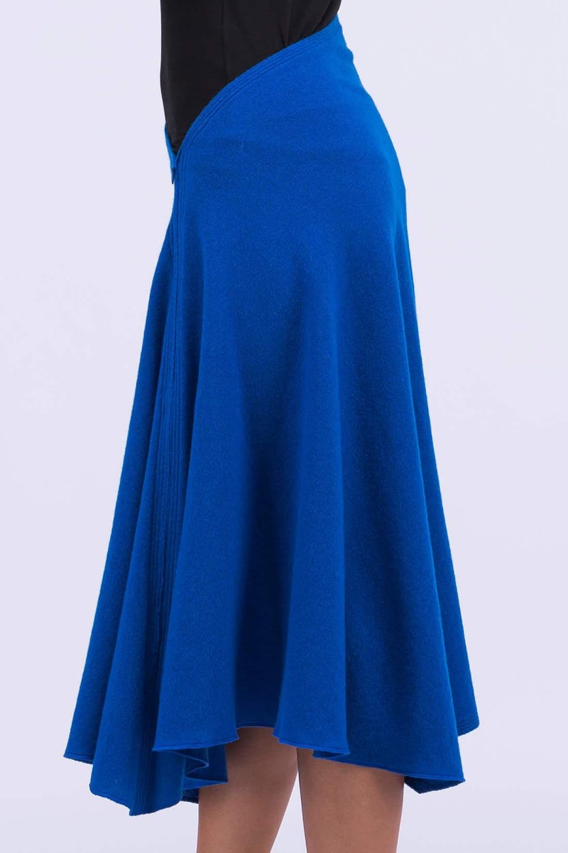 Jupe bleu évasée en laine STEP – Image 4