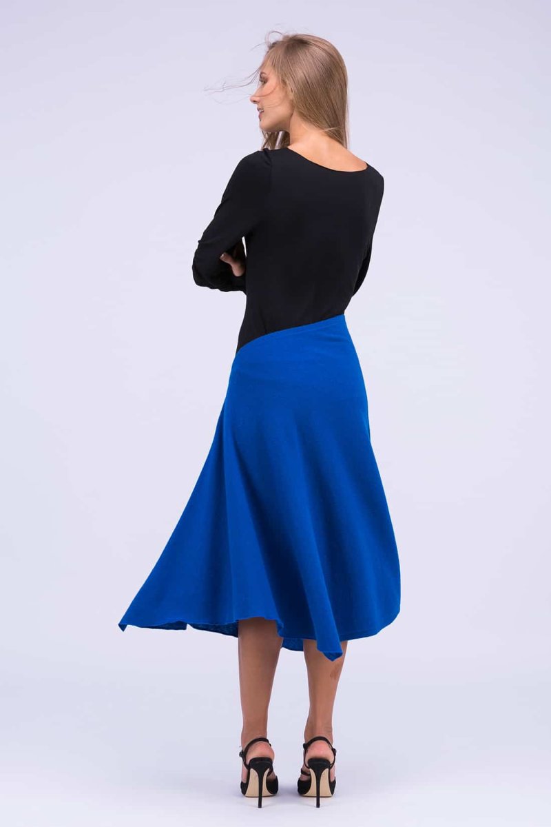 Jupe bleu évasée en laine STEP – Image 5