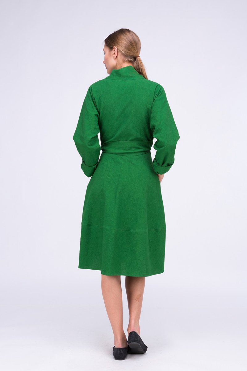 Green organic cotton wrap dress POLARIS – Image 5