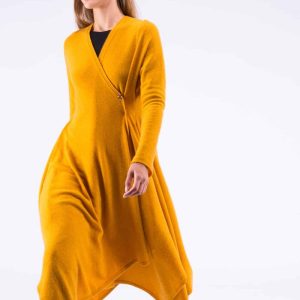 Yellow wool dress-coat ILULISSAT