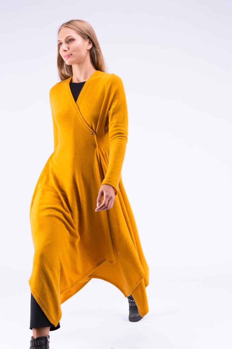 Yellow wool dress-coat ILULISSAT