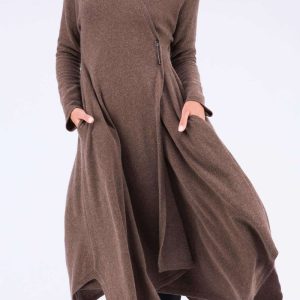 Brown wool dress-coat ILULISSAT