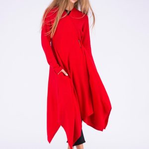 Robe manteau rouge en laine ILULISSAT