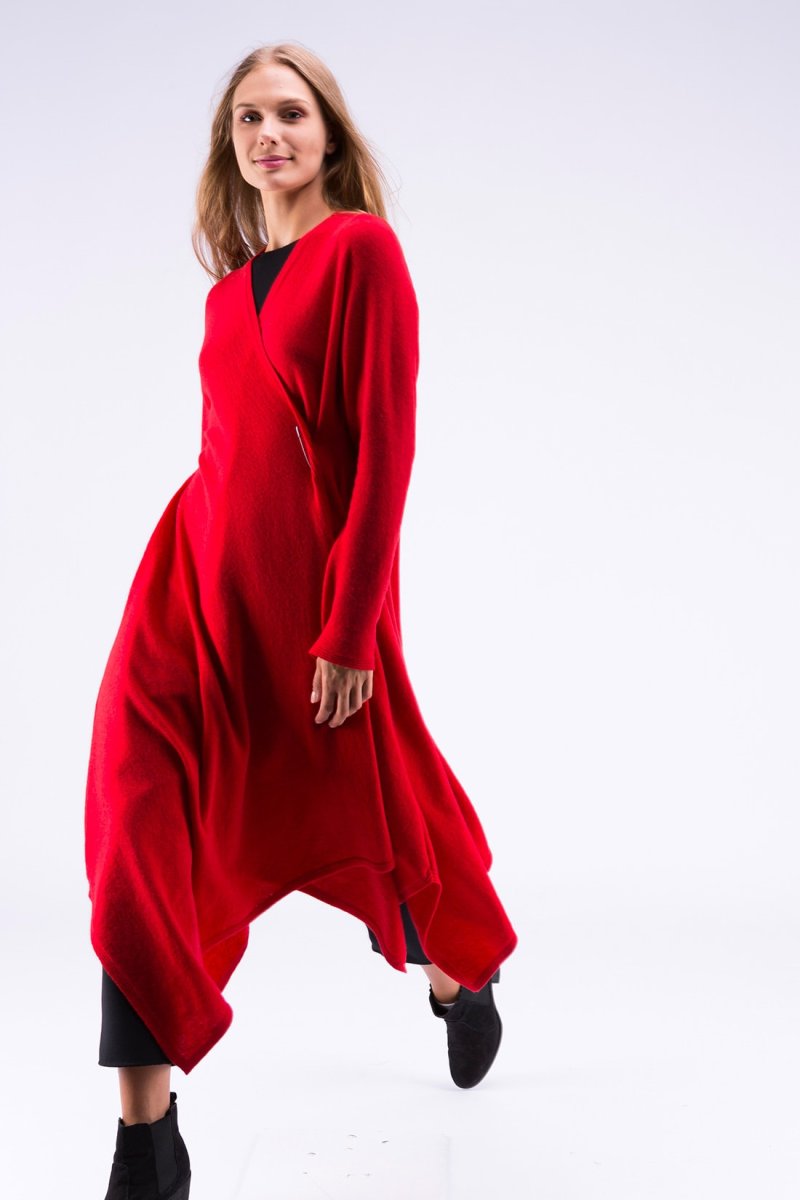 Robe manteau rouge en laine ILULISSAT – Image 3