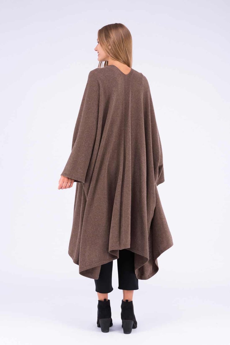 Brown large wool kimono coat for women MIMAS – Image 5