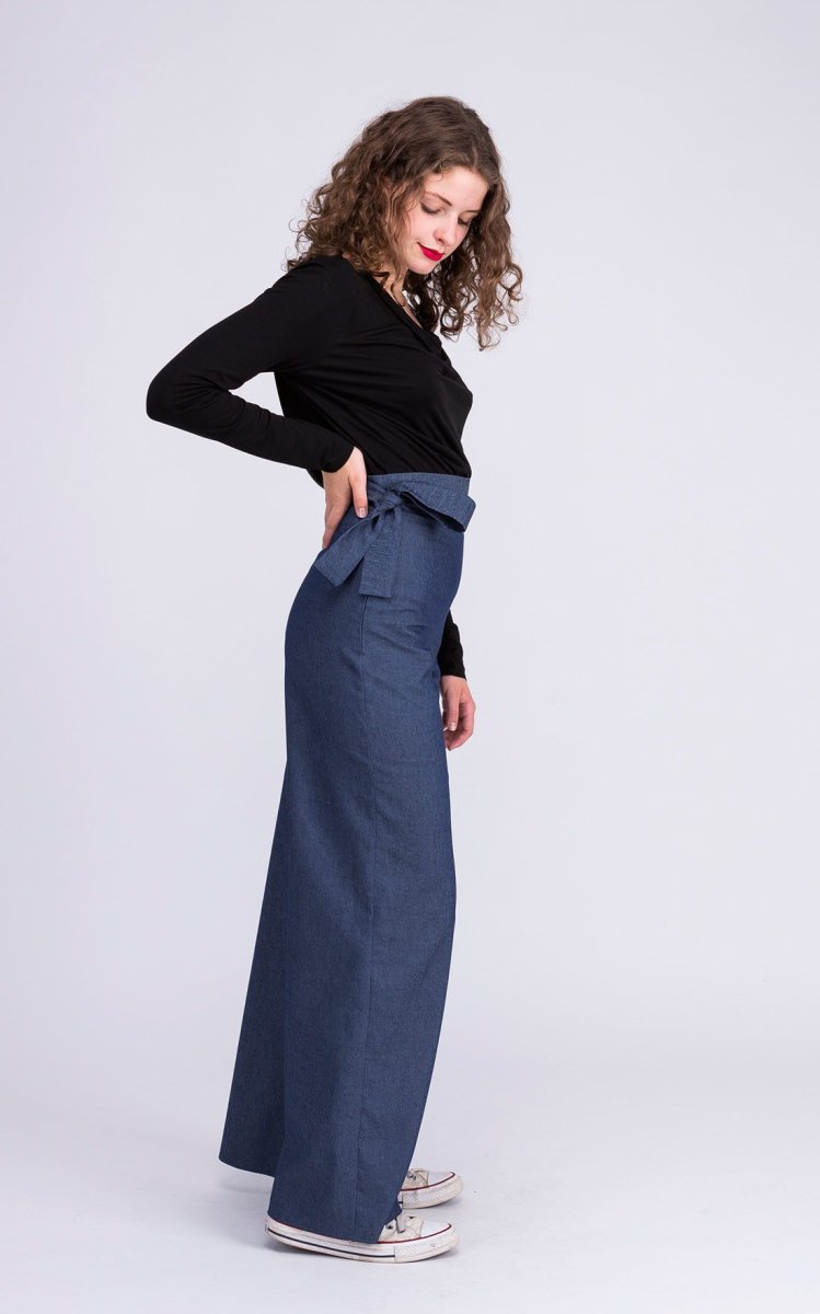 Pantalon bleu large en jean pour femme HYPENA – Image 4