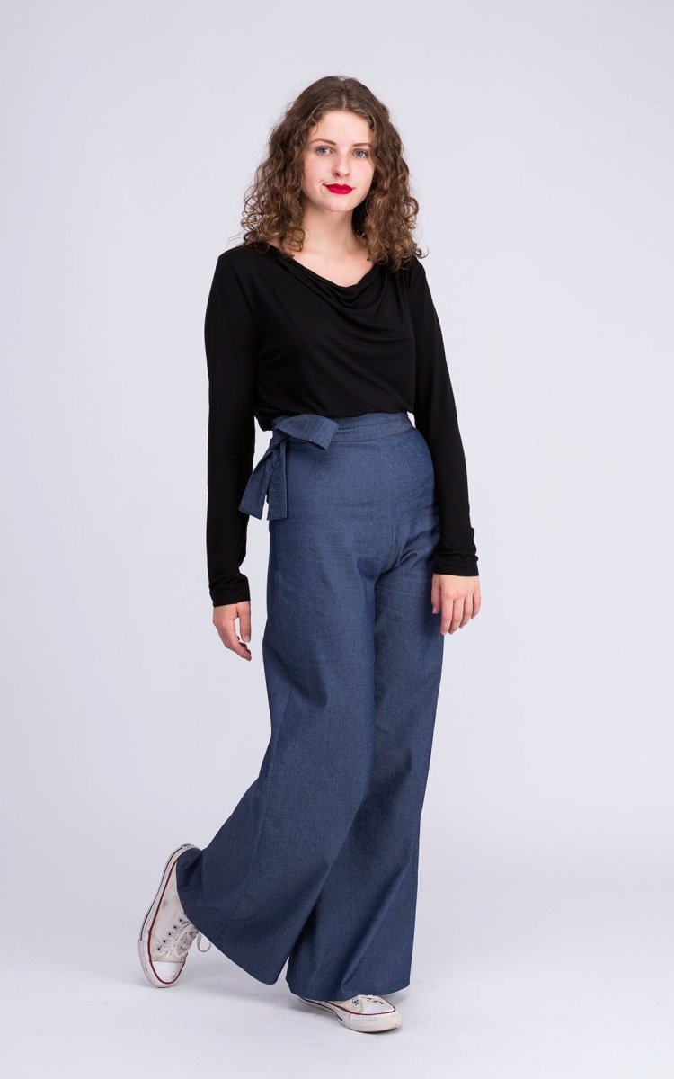 Pantalon bleu large en jean pour femme HYPENA – Image 3