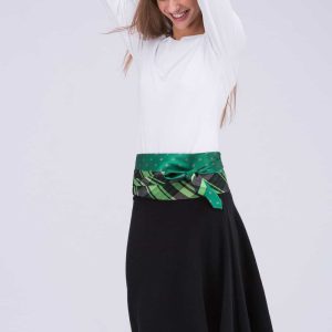 Black flared wool skirt STEP