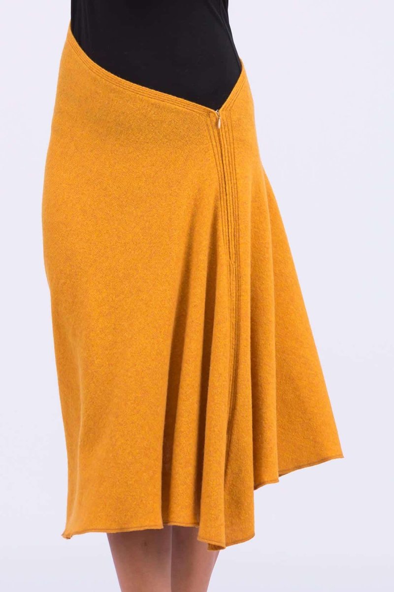 Jupe jaune évasée en laine STEP – Image 3