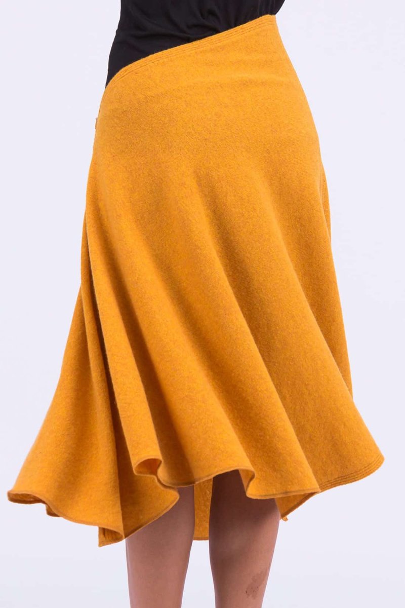 Jupe jaune évasée en laine STEP – Image 5