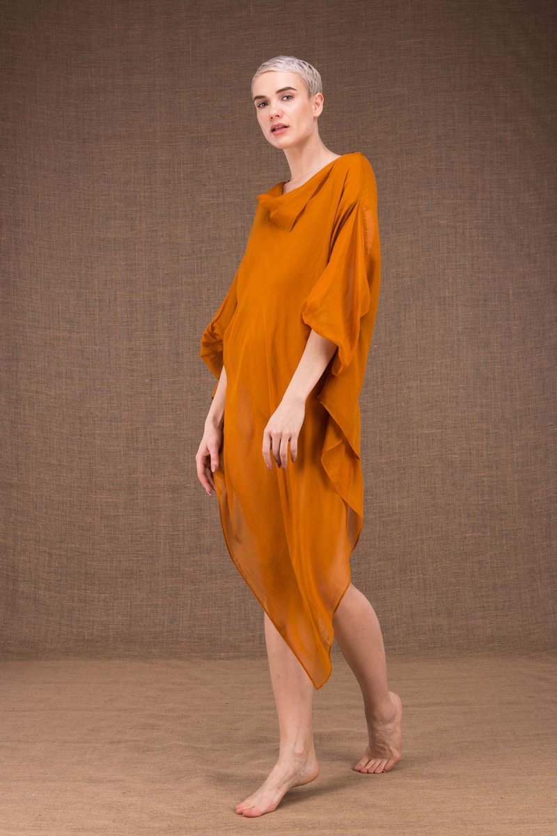 Yellow chiffon silk tunic for women AMMO – Image 4