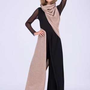 Beige large wool shawl TATRY