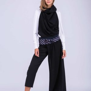 Châle noir grand en laine TATRY