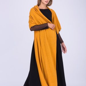 Yellow large wool shawl TATRY