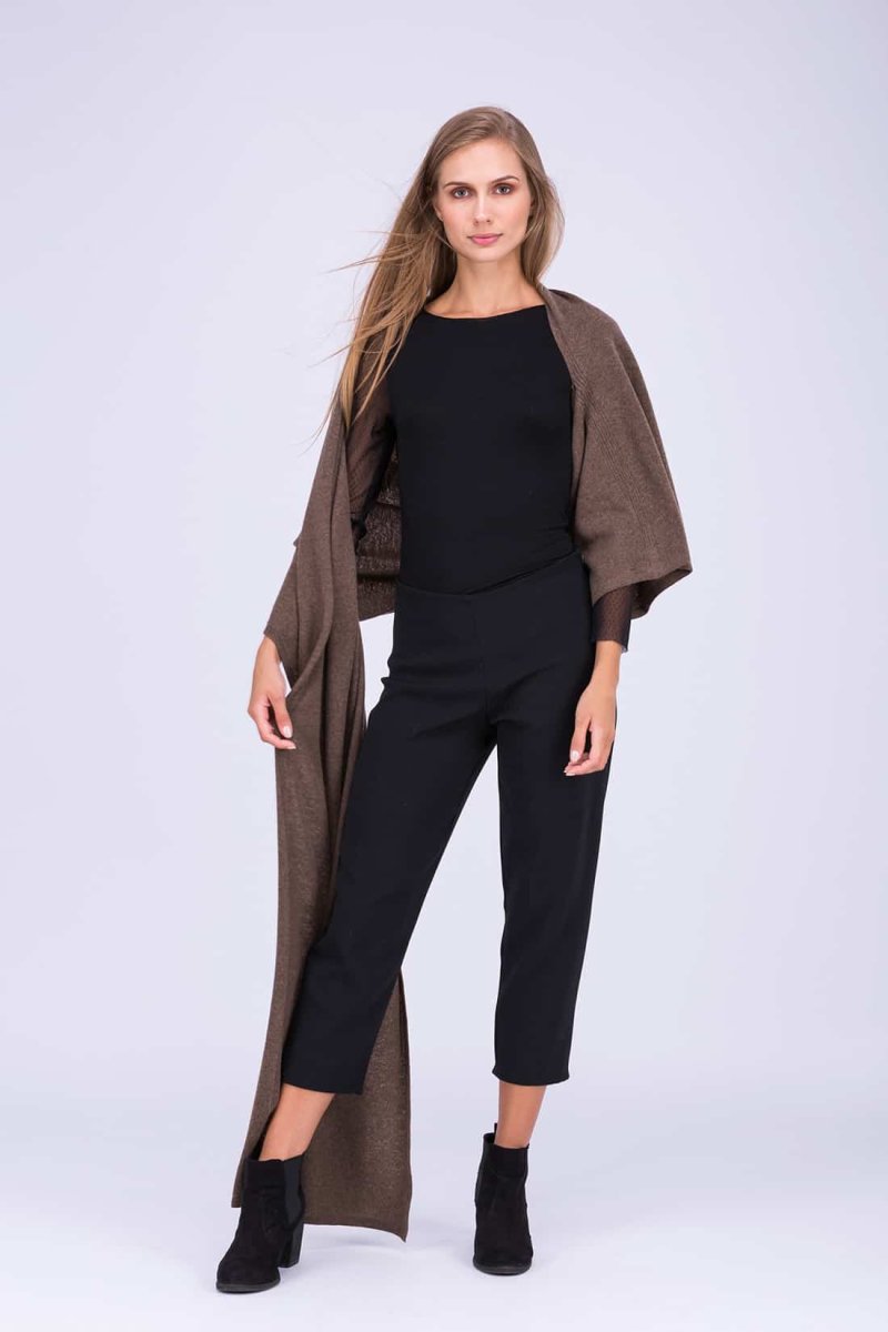 Châle marron grand en laine TATRY – Image 4