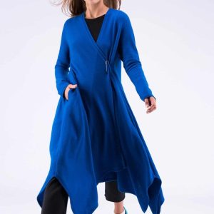 Robe-manteau bleu en laine ILULISSAT