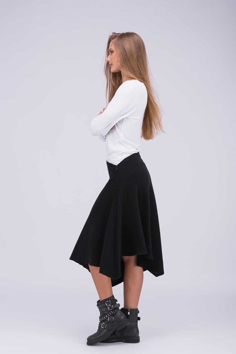 Black flared wool skirt STEP – Image 5