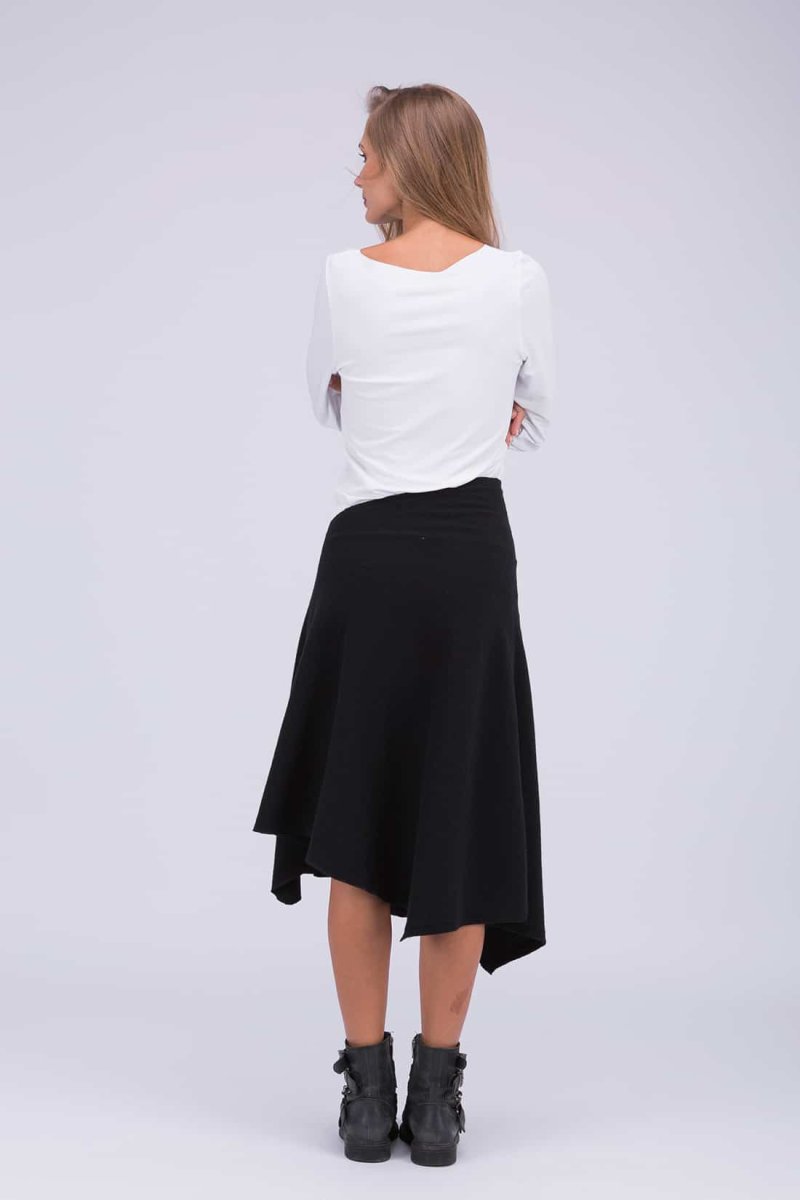 Black flared wool skirt STEP – Image 6