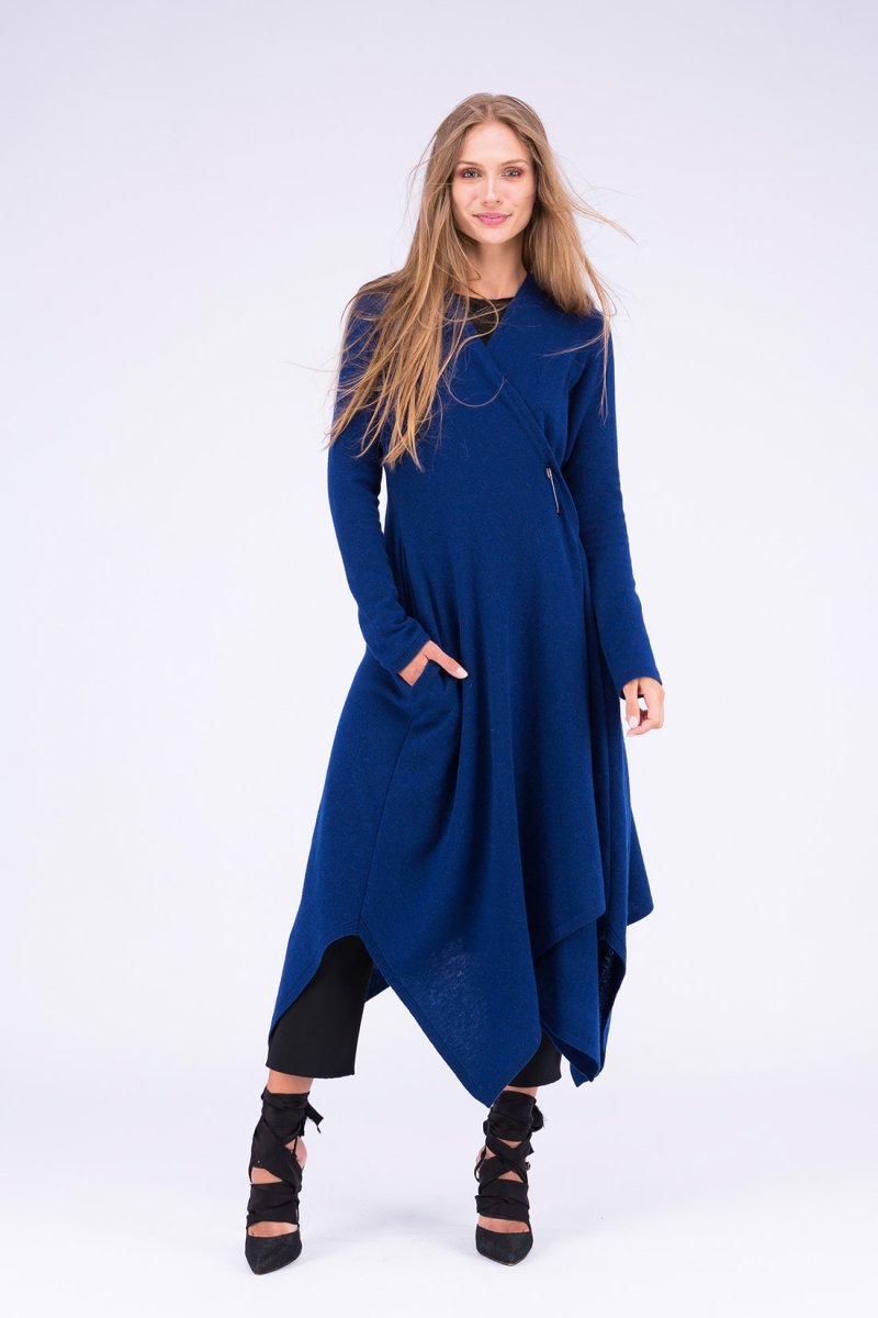 Robe-manteau bleu marine en laine ILULISSAT – Image 3