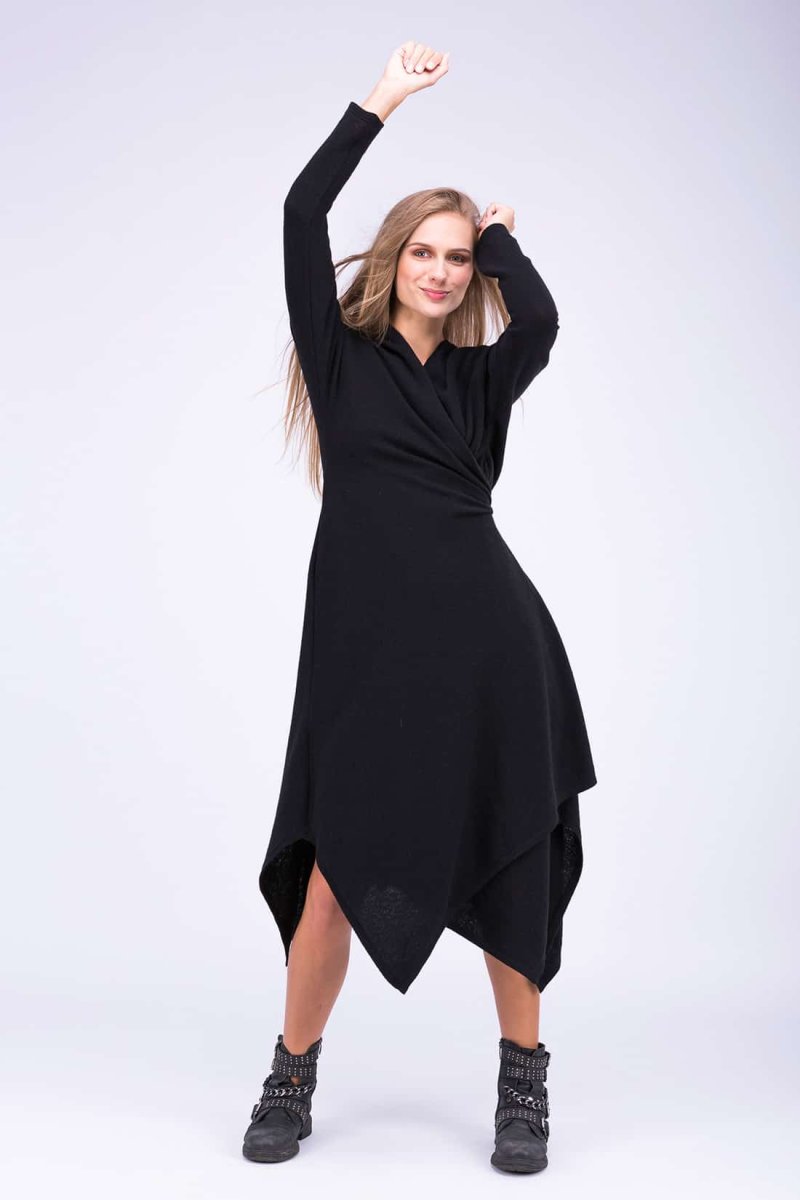 Robe-manteau noir en laine ILULISSAT – Image 2