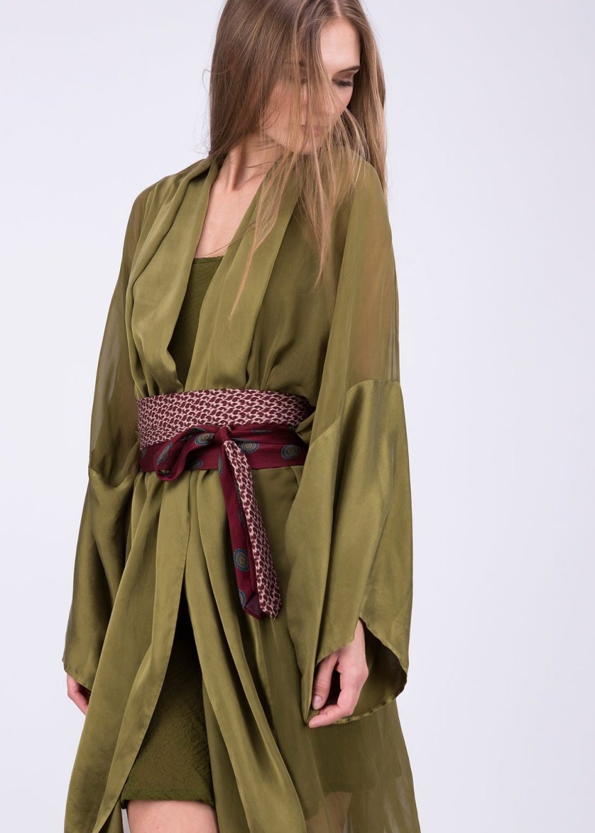 Ceinture en tissu bordeaux pour femme OBI-14 – Image 4