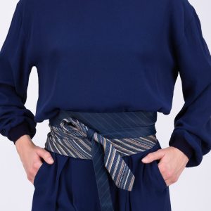 Blue fabric belt for women OBI-20
