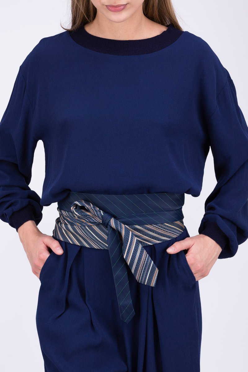 Blue fabric belt for women OBI-20 – Image 2