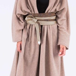 Brown and beige fabric belt for women OBI-29