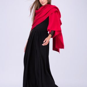 Red large wool shawl TATRY