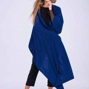 Navy blue large wool shawl TATRY