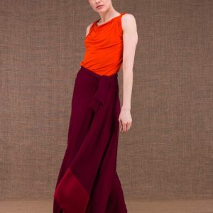 Jupe bordeaux longue en jersey de viscose BLIZZAIR