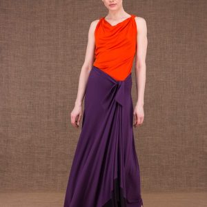 Jupe violette longue en jersey de viscose BLIZZAIR