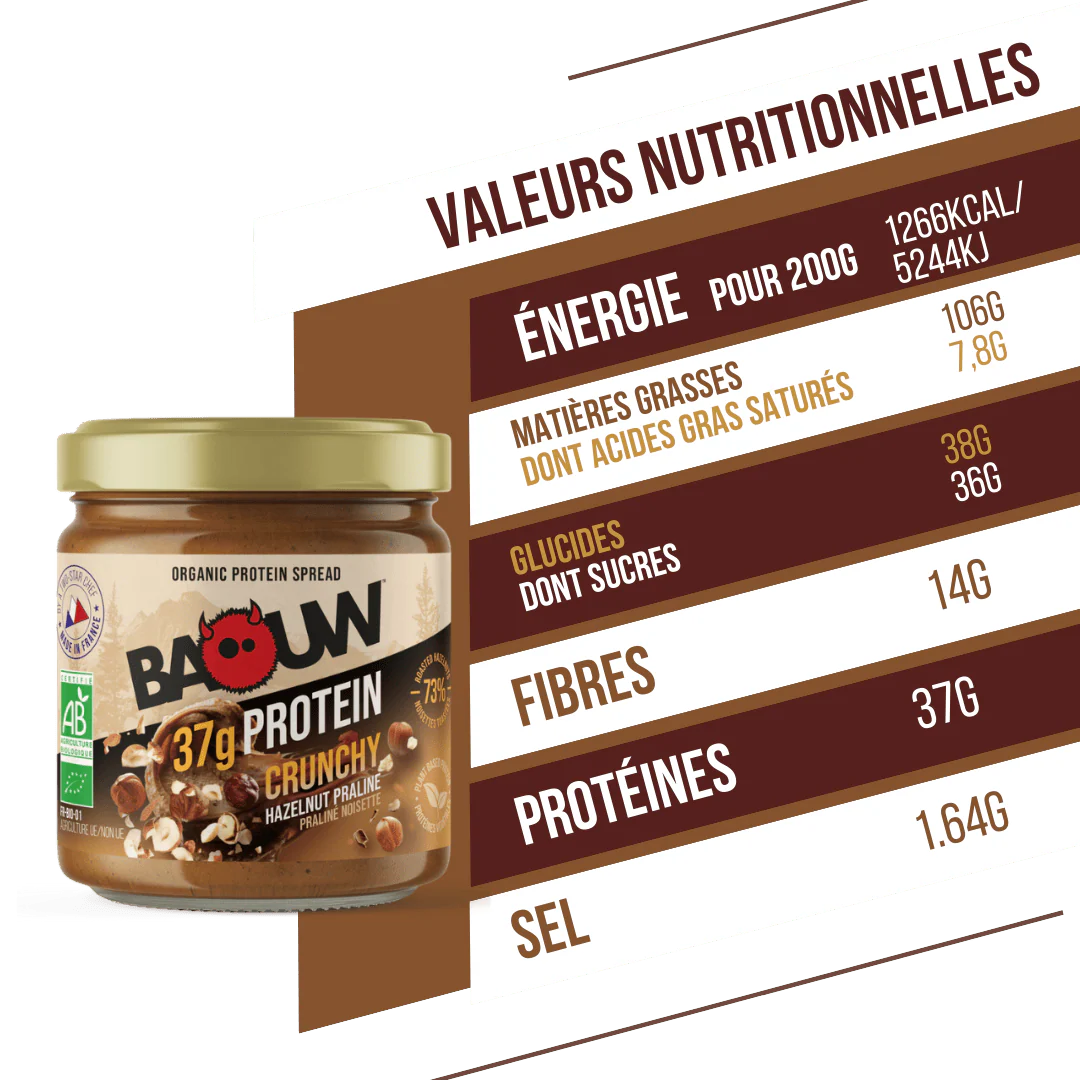 BAOUW - PÂTE A TARTINER PROTEINÉE - CRUNCHY / PRALINÉ NOISETTE – Image 3