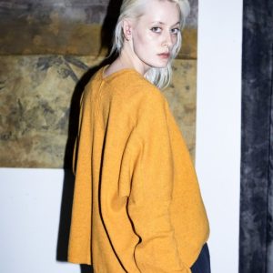 Yellow wool cardigan for women LOLA
