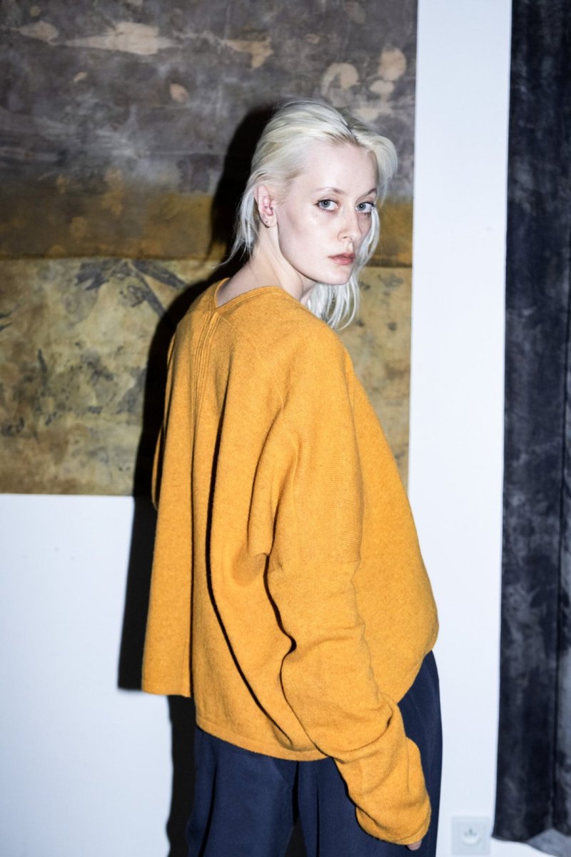 Yellow wool cardigan for women LOLA – Image 2