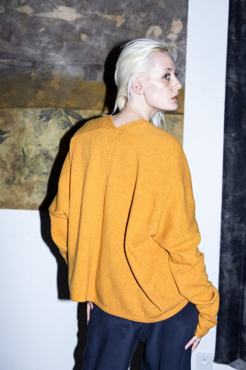 Yellow wool cardigan for women LOLA – Image 5