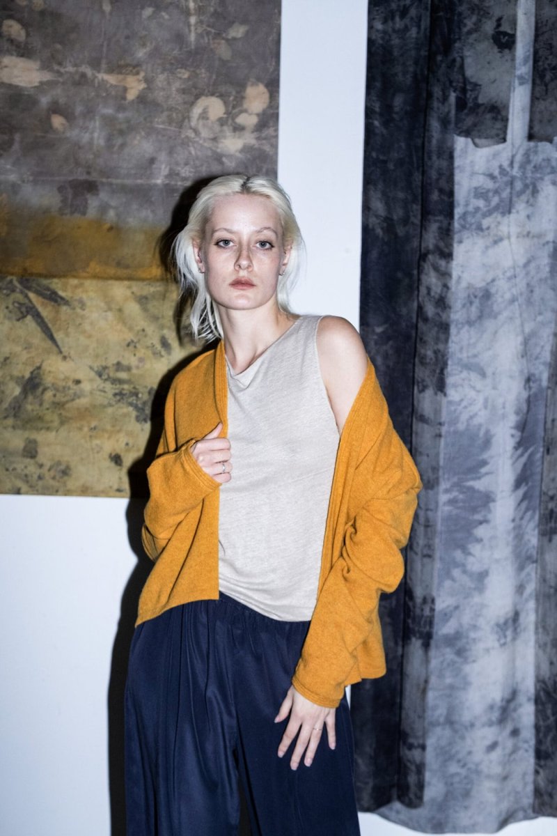 Yellow wool cardigan for women LOLA – Image 3