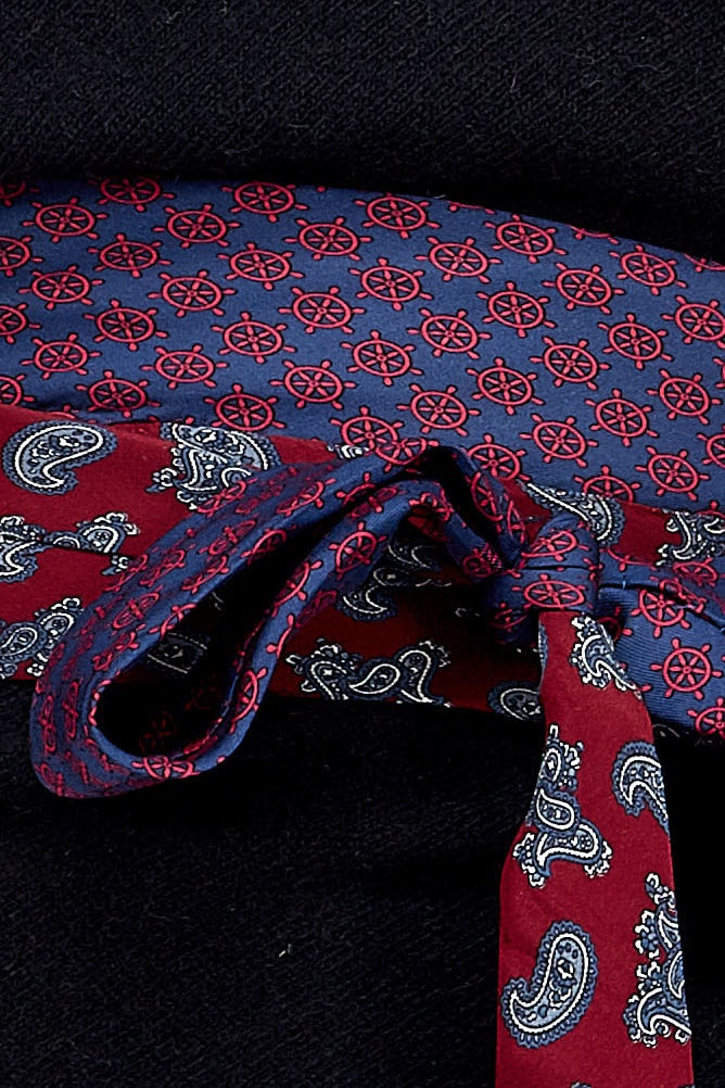 Ceinture en tissu bordeaux et bleu pour femme OBI-23 – Image 4