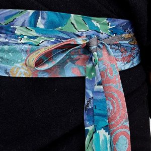 Turquoise blue fabric belt for women OBI-24
