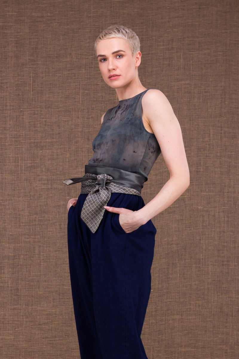 Gray fabric belt for women OBI-5 – Image 3