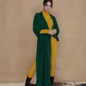 Dark green large wool shawl TATRY