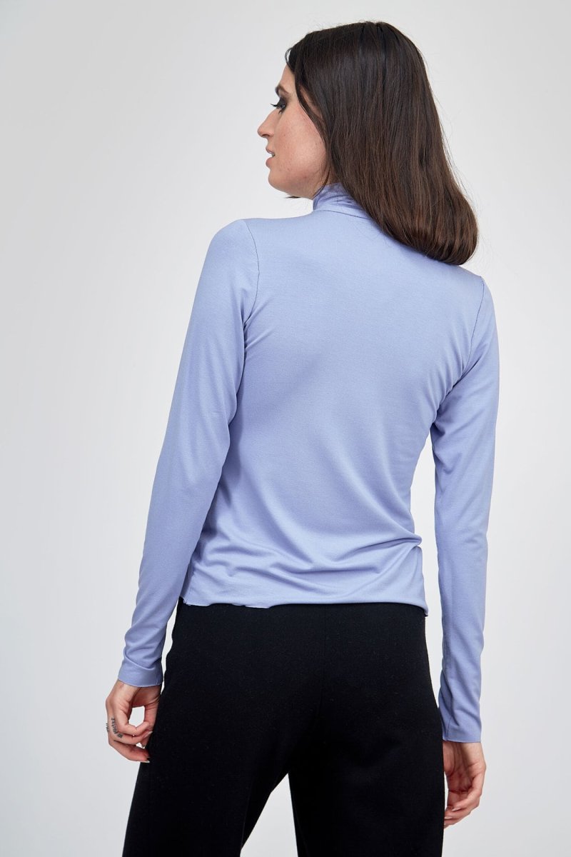 Col roulé violet fin pour femme en jersey viscose WONDER – Image 4