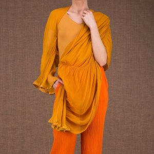 Châle jaune en soie CUMULUS